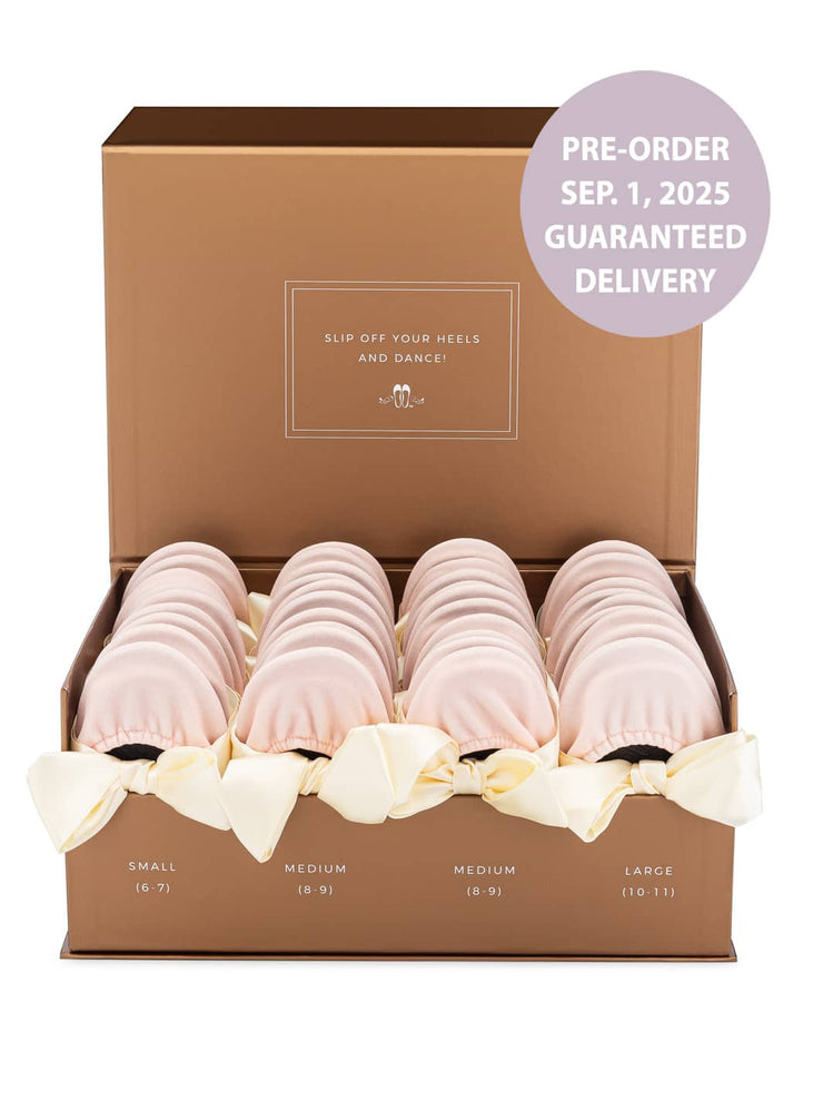 2025 September Pre-Order - 20 Pairs of Light Pink Velvet Rescue Flats (Rose GOLD Display Box)