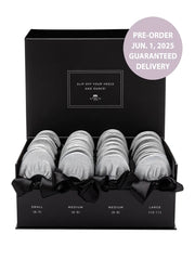 2025 June Pre-Order - 20 Pairs of Silver Glitter Rescue Flats (BLACK Display Box)