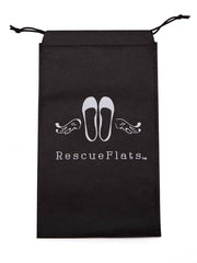 2025 April Pre-Order - 20 Pairs of Black Rescue Flats (WHITE Display Box)