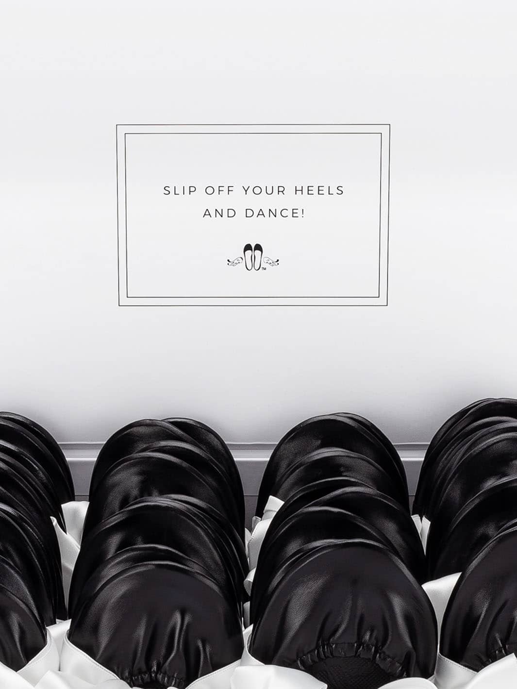 20 Pairs of Black Rescue Flats (WHITE Display Box)