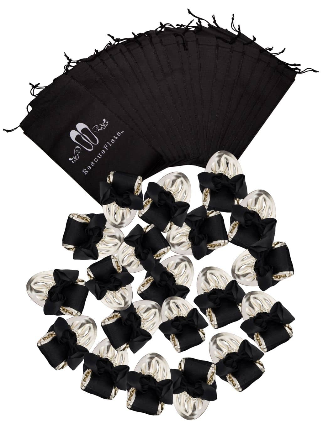 2026 June Pre-Order - 20 Pairs of Gold Rescue Flats (BLACK Display Box)