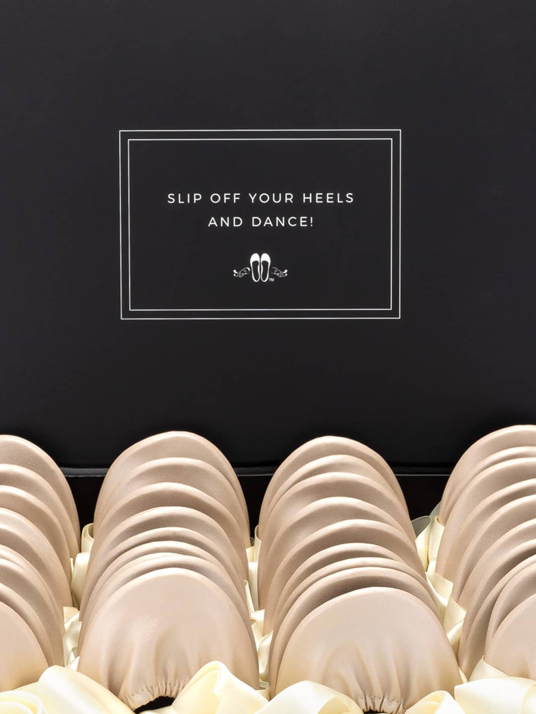2026 June Pre-Order - 20 Pairs of Champagne Rescue Flats (BLACK Display Box)