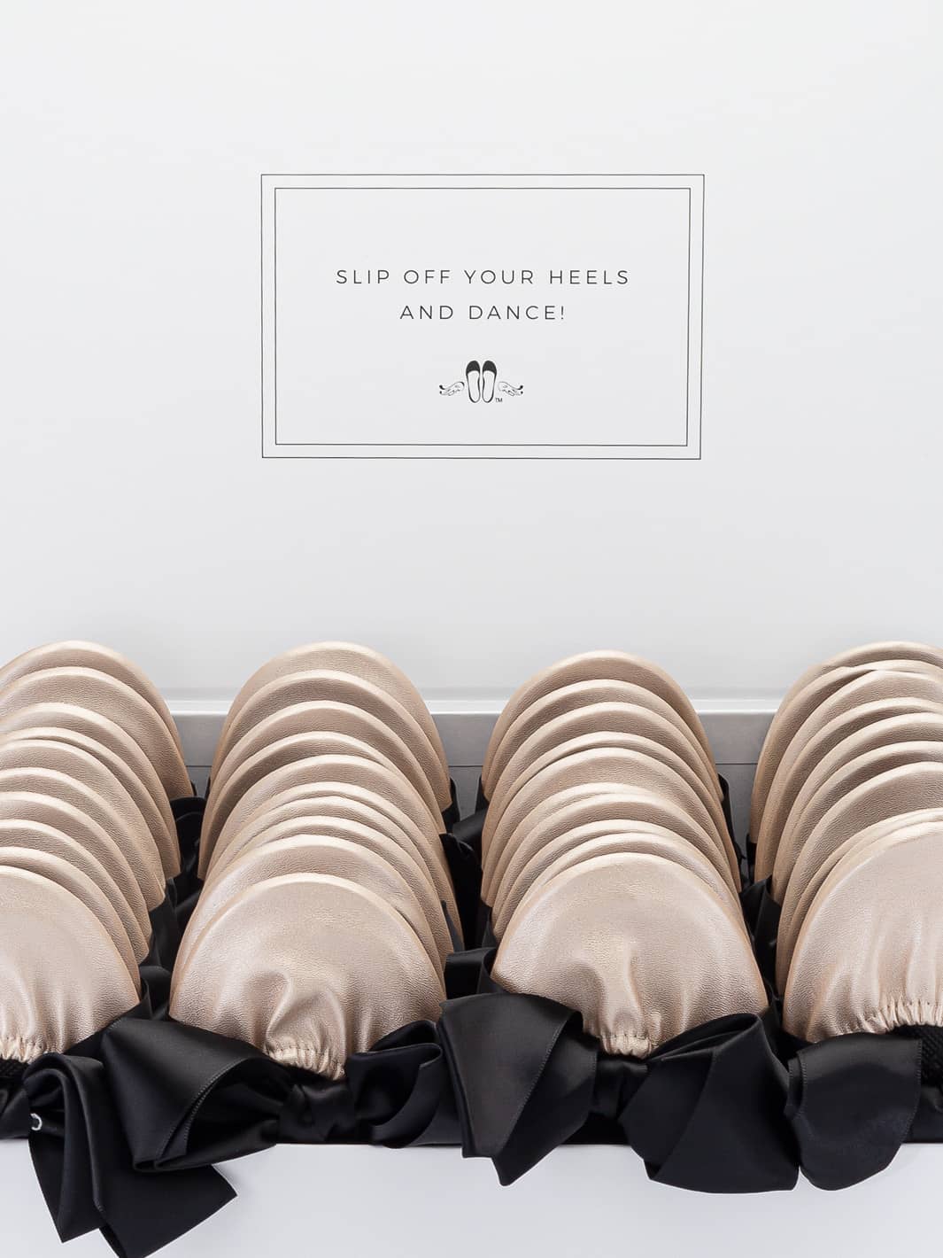 2027 April Pre-Order - 20 Pairs of Champagne Rescue Flats (WHITE Display Box)