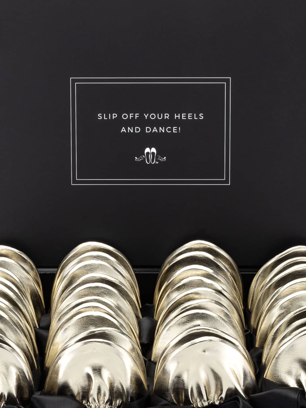 2026 June Pre-Order - 20 Pairs of Gold Rescue Flats (BLACK Display Box)