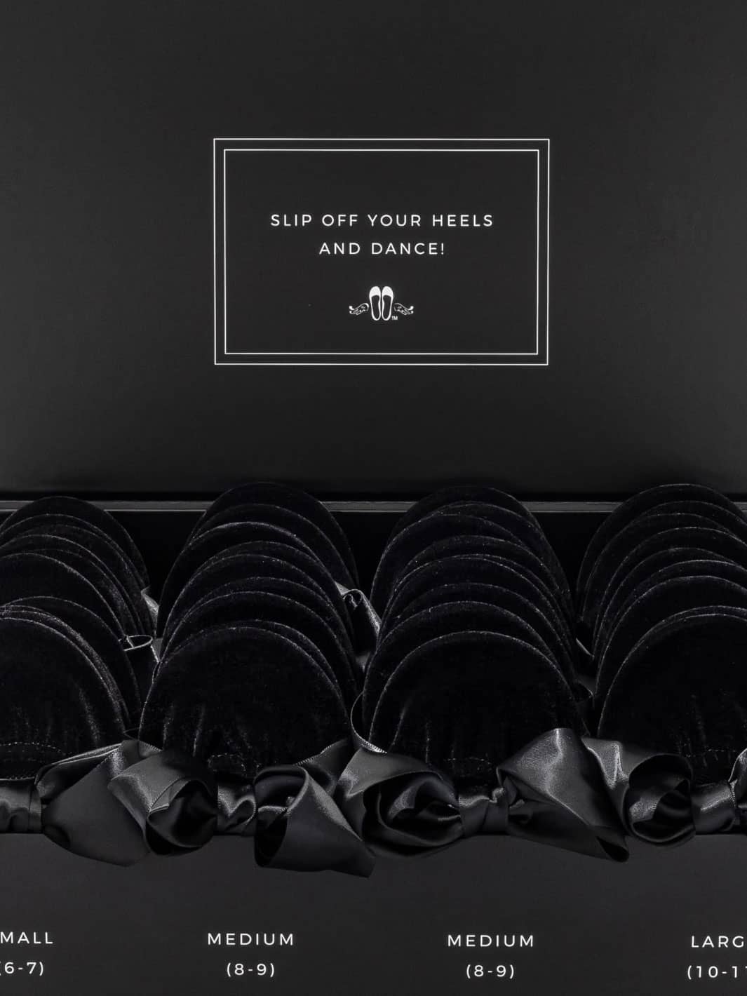 2026 June Pre-Order - 20 Pairs of Black Velvet Rescue Flats (BLACK Display Box)