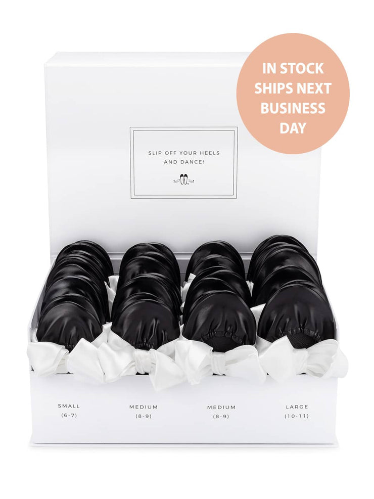 20 Pairs of Black Rescue Flats (WHITE Display Box)