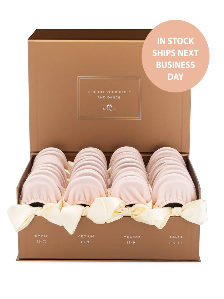 20 Pairs of Light Pink Velvet Rescue Flats (ROSE GOLD Display Box)