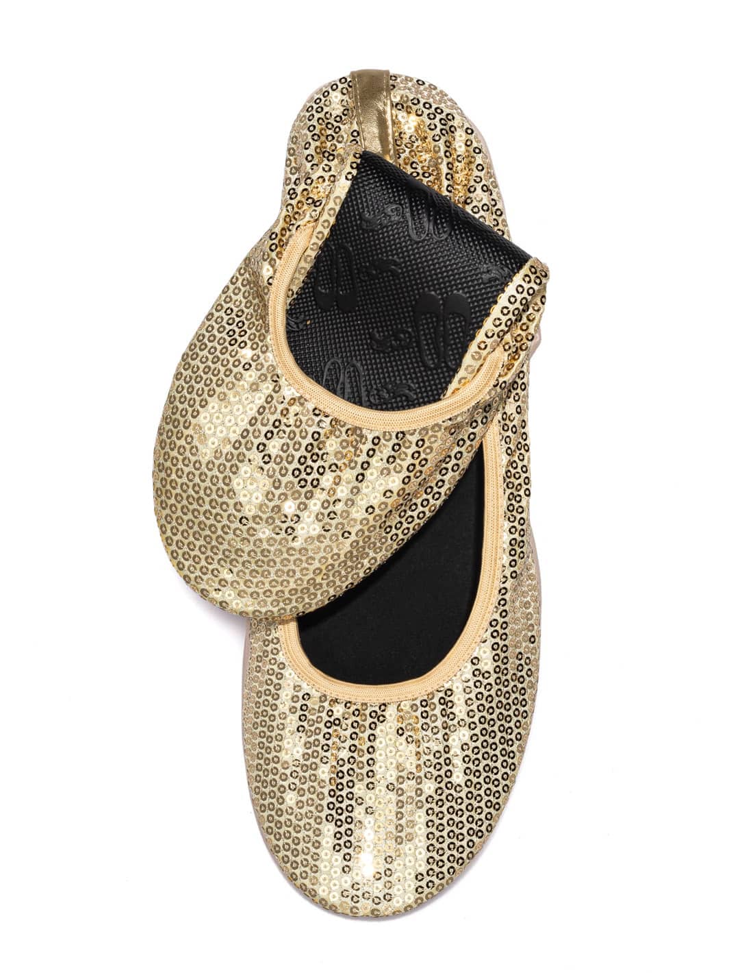 Gold sequin flats best sale