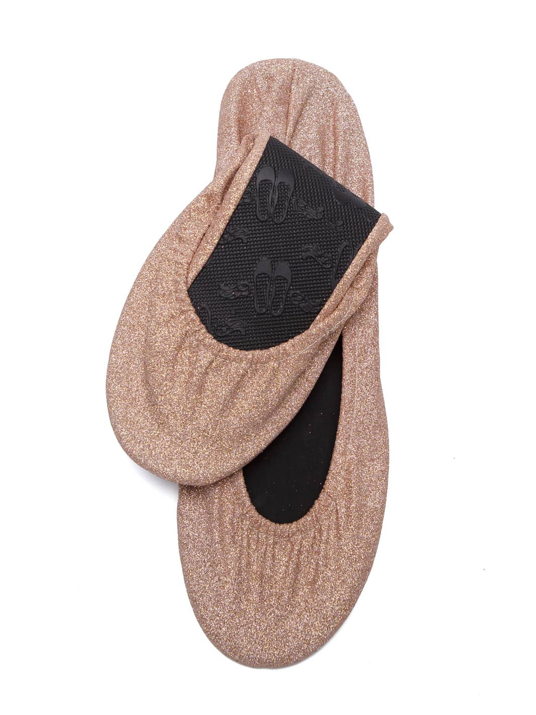 20 Pairs of Rose Gold Glitter Rescue Flats (Rose GOLD Display Box)