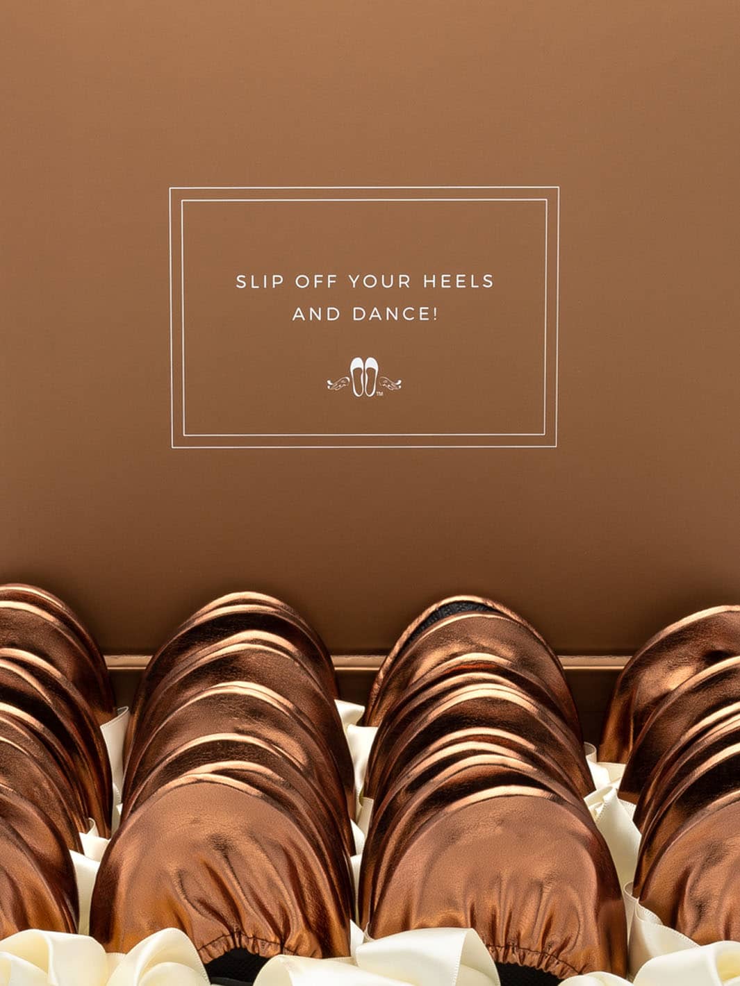 20 Pairs of Rose Gold Rescue Flats (Rose GOLD Display Box)