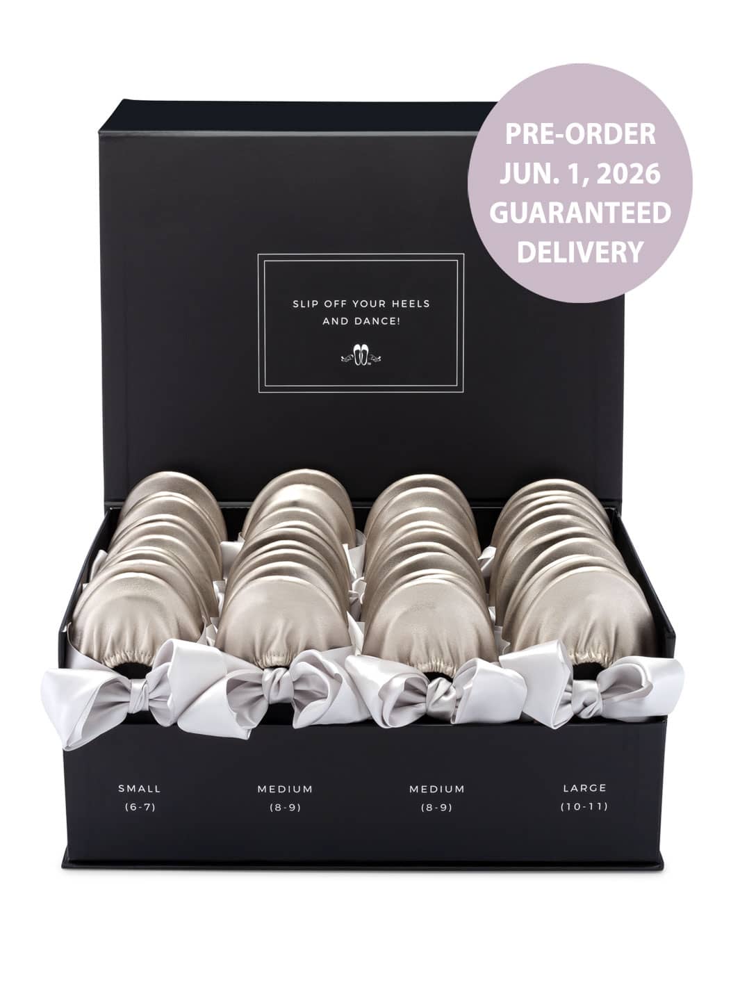 2026 June Pre-Order - 20 Pairs of Silver Rescue Flats (BLACK Display Box)