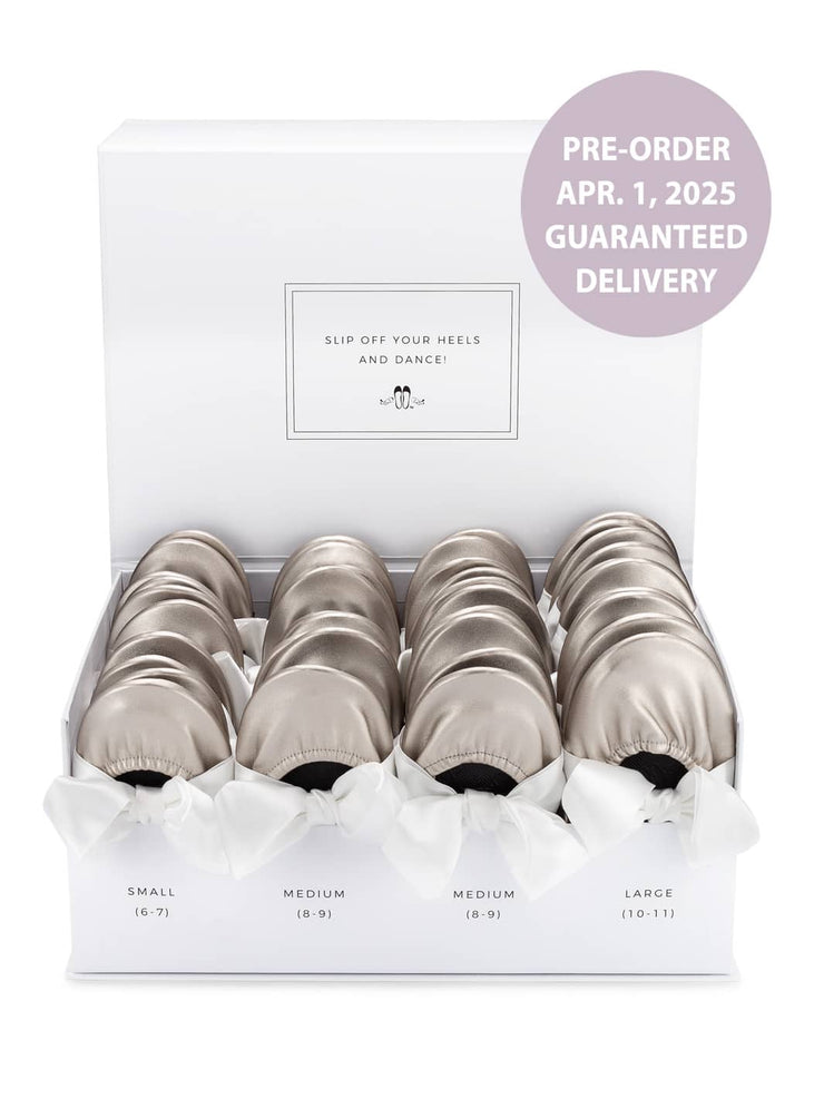2025 April Pre-Order - 20 Pairs of Silver Rescue Flats (WHITE Display Box)